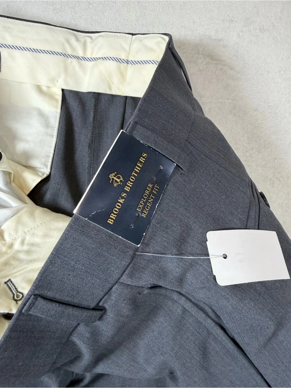 NWT Brooks Brothers Explorer 44L 36W 34L Gray Wool Single-Breasted Suit $$$